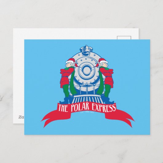 The Polar Express | Elfen staan bij trein Feestdagenkaart (Voorkant / Achterkant)