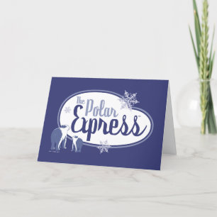 The Polar Express   Ijsberen Retro Grafisch Feestdagen Kaart