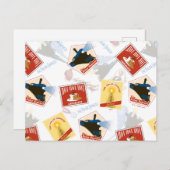 The Polar Express | Retro Stickerpatroon Feestdagenkaart (Voorkant / Achterkant)