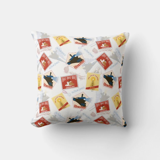 The Polar Express | Retro Stickerpatroon Kussen (Voorkant)