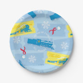 The Polar Express | Retro Train & Ticket Pattern Papieren Bordje (Voorkant)