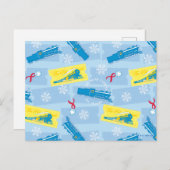 The Polar Express | Retro trein & ticket patroon Feestdagenkaart (Voorkant / Achterkant)