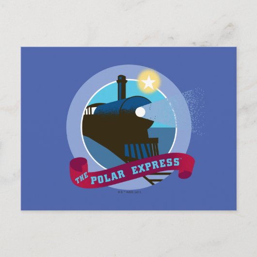 The Polar Express | Vintage Trein Badge Feestdagenkaart (Voorkant)