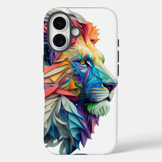 The Polychrome Lion: Where Art Meets Majesty Case-Mate iPhone Case (Achterkant)