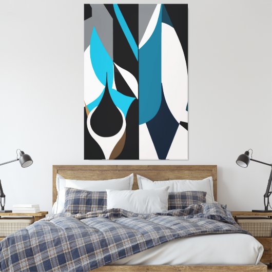 The Polygonal Abstract Canvas Afdruk (Insitu (Slaapkamer))