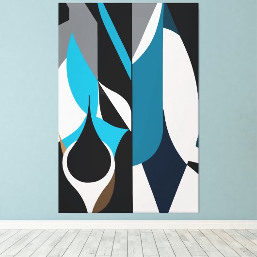 The Polygonal Abstract Canvas Afdruk (Insitu (Houten vloer))