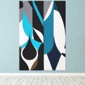 The Polygonal Abstract Canvas Afdruk (Insitu (Houten vloer))