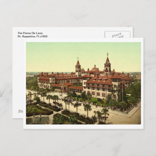 The Ponce De Leon, St. Augustine, FL c1902 Briefkaart (Voorkant / Achterkant)