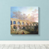 The Pont du Gard, Nimes, c.1786 Canvas Afdruk (Insitu (Houten vloer))