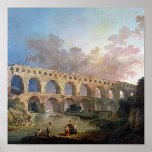 The Pont du Gard, Nimes, c.1786 Poster (Voorkant)