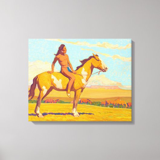 The Pony Boy, 1920 van Maynard Dixon Canvas Afdruk (Voorkant)