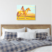 The Pony Boy, 1920 van Maynard Dixon Canvas Afdruk (Insitu (Slaapkamer))