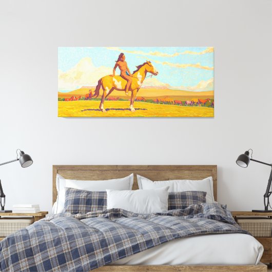 The Pony Boy, 1920 van Maynard Dixon Canvas Afdruk (Insitu (Slaapkamer))