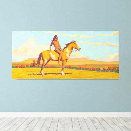 The Pony Boy, 1920 van Maynard Dixon Canvas Afdruk (Insitu (Houten vloer))