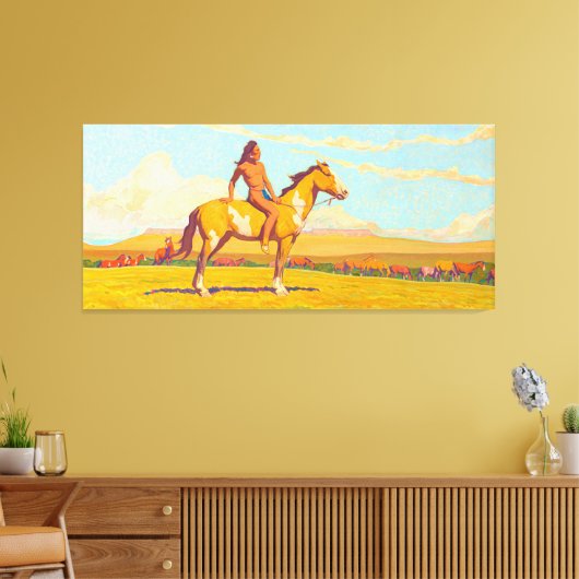 The Pony Boy, 1920 van Maynard Dixon Canvas Afdruk (Insitu (Woonkamer))