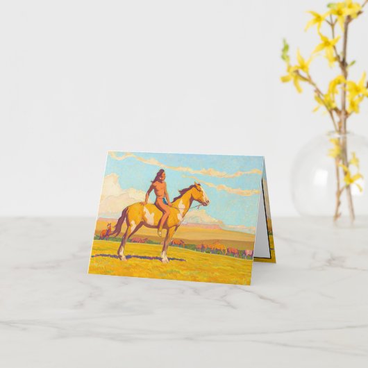 The Pony Boy, 1920 van Maynard Dixon Kaart (Gele Bloem)