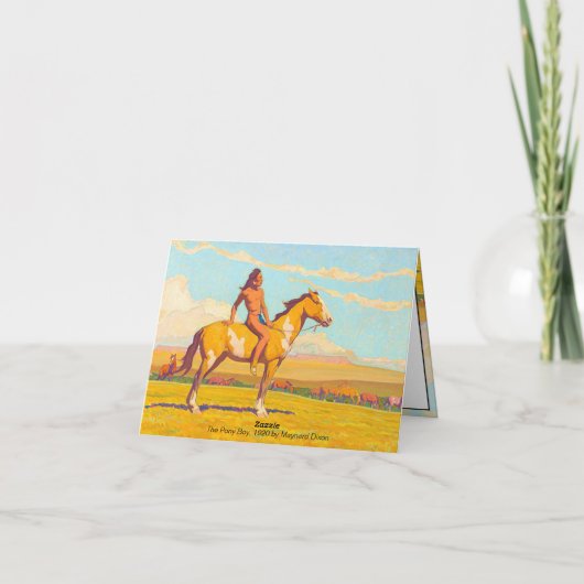 The Pony Boy, 1920 van Maynard Dixon Kaart (Achterkant)