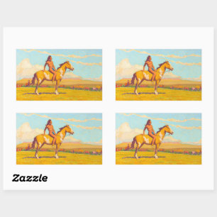 The Pony Boy, 1920 van Maynard Dixon Rechthoekige Sticker