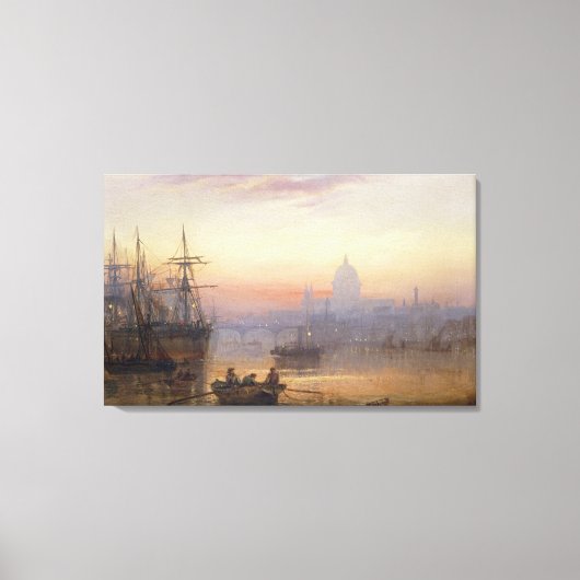 The Pool of London op Sundown, 1876 Canvas Afdruk (Voorkant)