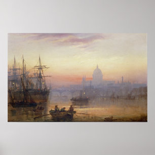 The Pool of London op Sundown, 1876 Poster