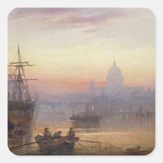 The Pool of London op Sundown, 1876 Vierkante Sticker (Voorkant)