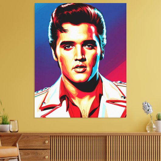 The Pop Art King of Rock Canvas Afdruk (Insitu (Woonkamer))