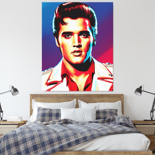 The Pop Art King of Rock Canvas Afdruk (Insitu (Slaapkamer))