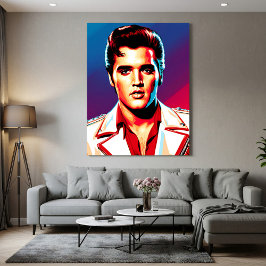 The Pop Art King of Rock Canvas Afdruk