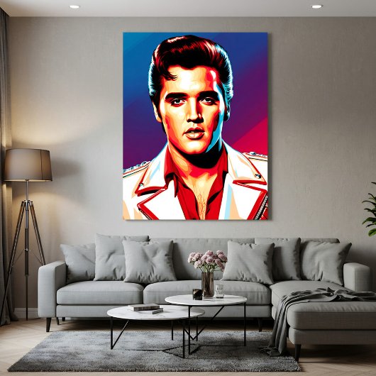 The Pop Art King of Rock Canvas Afdruk