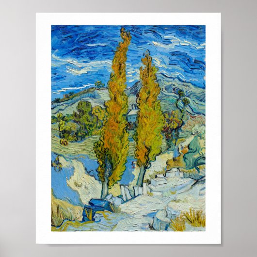 The Poplars at Saint Remy 1889 by Vincent van Gogh Poster (Voorkant)