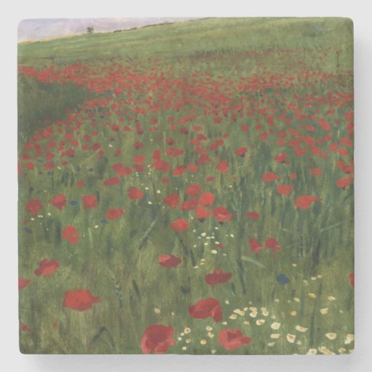 The Poppy Field, 1896 Stenen Onderzetter (Voorkant)