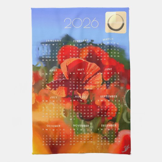 The poppy house professional 2026 calendar theedoek (Verticaal)