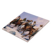 “The Posse” Westerse kunst van WHD Koerner Tegeltje (Zijkant)