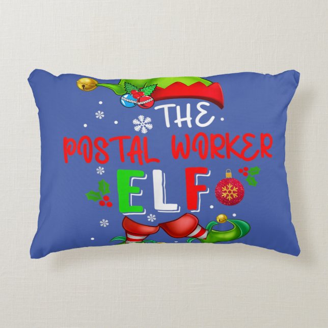The Postal Worker Elf Kerstmis Elf Costume Lover Accent Kussen (Voorkant)