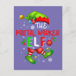 The Postal Worker Elf Kerstmis Elf Costume Lover Briefkaart