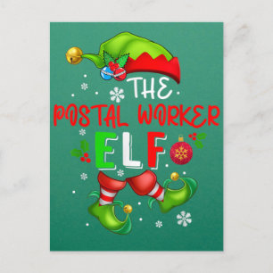 The Postal Worker Elf Kerstmis Elf Costume Lover Briefkaart
