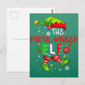 The Postal Worker Elf Kerstmis Elf Costume Lover Briefkaart (Voorkant / Achterkant)