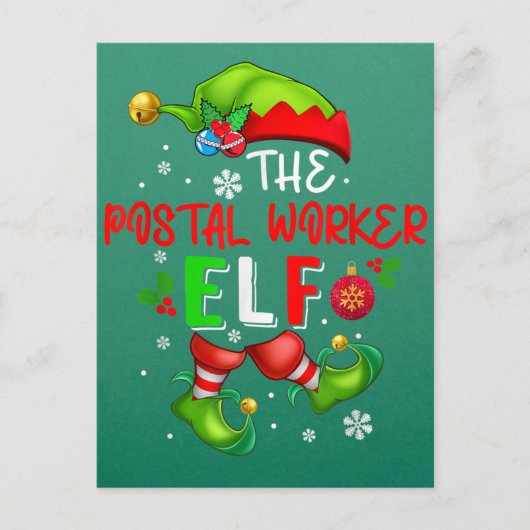 The Postal Worker Elf Kerstmis Elf Costume Lover Briefkaart (Voorkant)