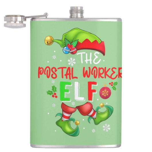 The Postal Worker Elf Kerstmis Elf Costume Lover Heupfles (Geopend)