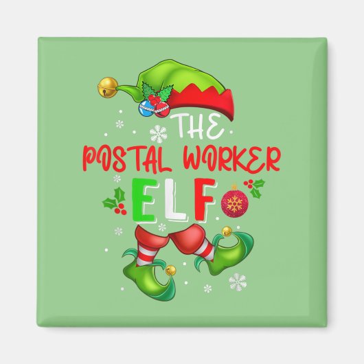The Postal Worker Elf Kerstmis Elf Costume Lover Magneet (Voorkant)
