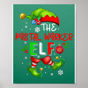 The Postal Worker Elf Kerstmis Elf Costume Lover Poster