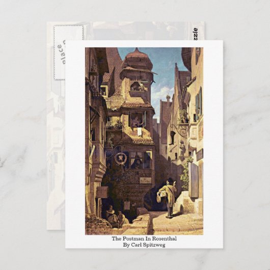 The Postman in Rosenthal by Carl spitzweg Briefkaart (Voorkant / Achterkant)