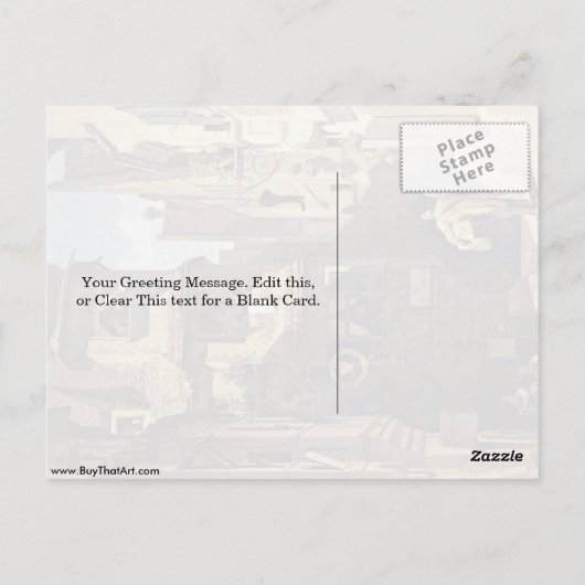 The Postman in Rosenthal by Carl spitzweg Briefkaart (Achterkant)