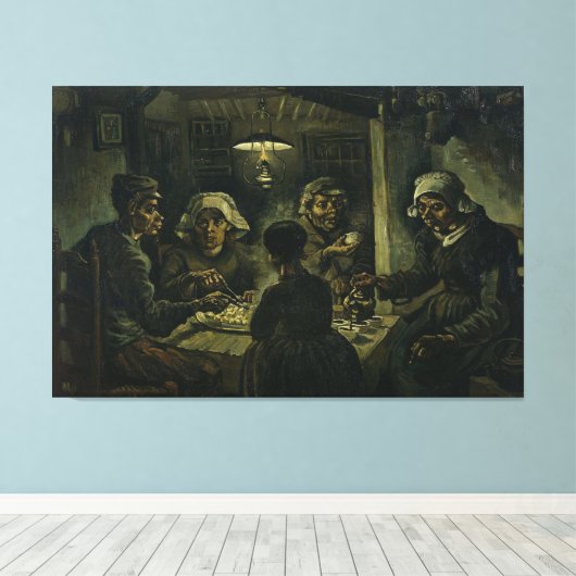The Potato Eaters / 1885 / Van Gogh / Canvas Afdruk (Insitu (Houten vloer))