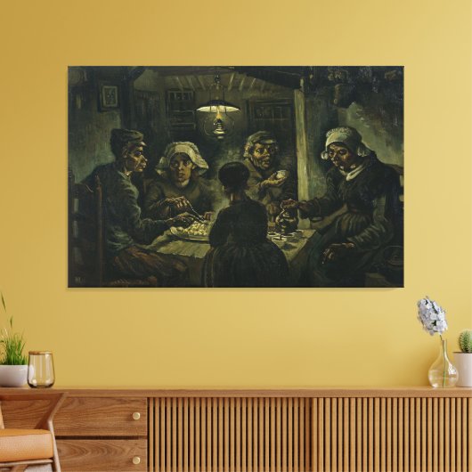 The Potato Eaters / 1885 / Van Gogh / Canvas Afdruk (Insitu (Woonkamer))