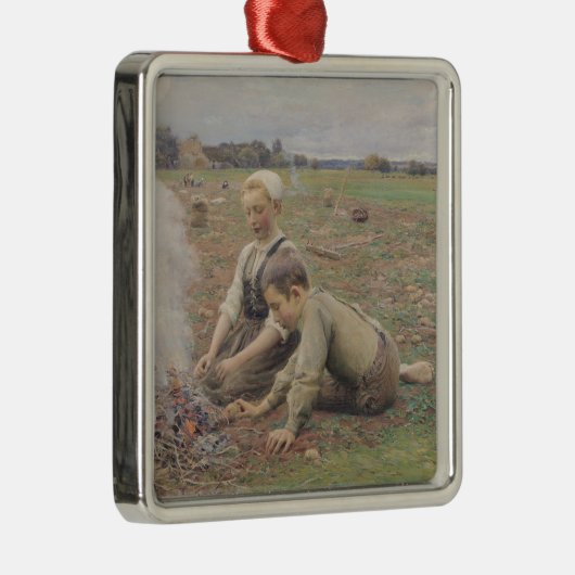 The Potato Gatherers, 1898 Metalen Ornament (Rechts)