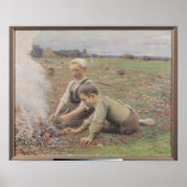 The Potato Gatherers, 1898 Poster (Voorkant)
