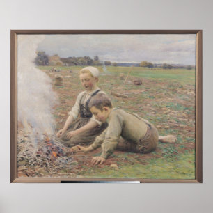 The Potato Gatherers, 1898 Poster