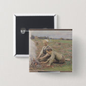 The Potato Gatherers, 1898 Vierkante Button 5,1 Cm (Voorkant /achterkant)