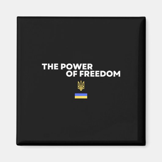 The Power Of Freedom Trident Ukrainian Flag Symbol Magneet (Voorkant)